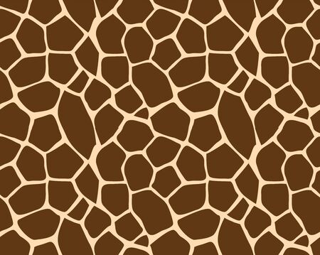 Vector seamless pattern of brown and yellow giraffe fur skin printのイラスト素材