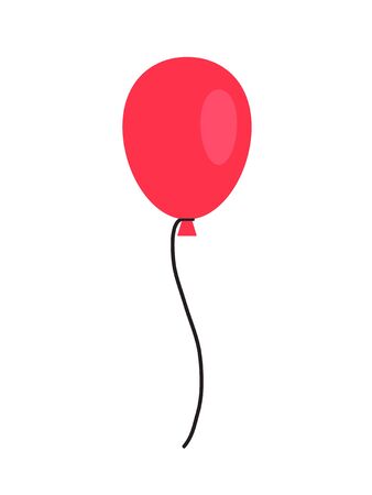 Vector flat cartoon red balloon isolated on white backgroundのイラスト素材