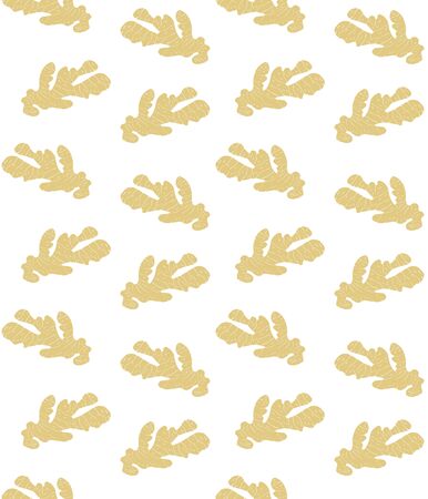 Vector seamless pattern of hand drawn ginger root isolated on white backgroundのイラスト素材
