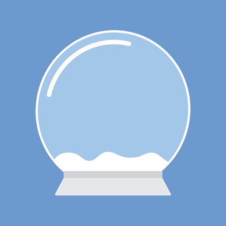 Vector flat cartoon empty snow ball template isolated on blue backgroundのイラスト素材