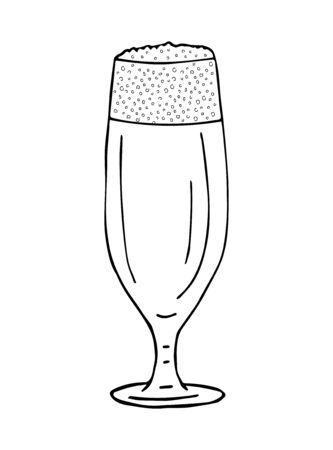 Vector hand drawn doodle sketch beer glass isolated on white backgroundのイラスト素材