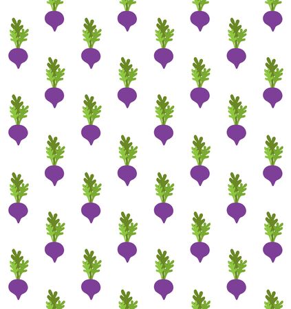 Vector seamless pattern of hand drawn doodle cartoon beet root isolated on white backgroundのイラスト素材