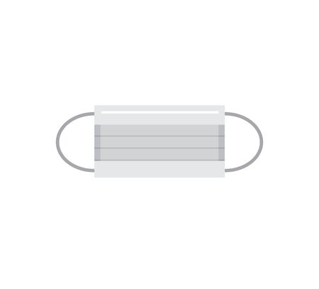 Vector flat cartoon medical face mask isolated on white backgroundのイラスト素材