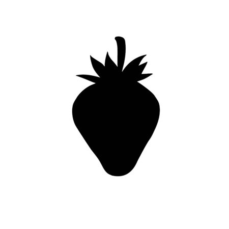 black strawberry silhouette isolated on white backgroundのイラスト素材
