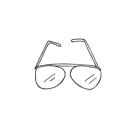 Vector hand drawn doodle sketch sun glasses isolated on white backgroundのイラスト素材