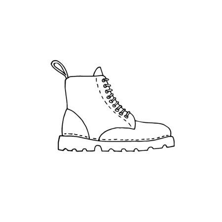 Vector hand drawn doodle sketch boot isolated on white backgroundのイラスト素材