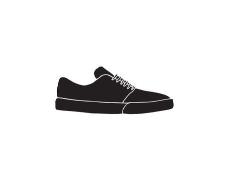 Vector black hand drawn doodle sketch skate sneaker shoe isolated on white backgroundのイラスト素材