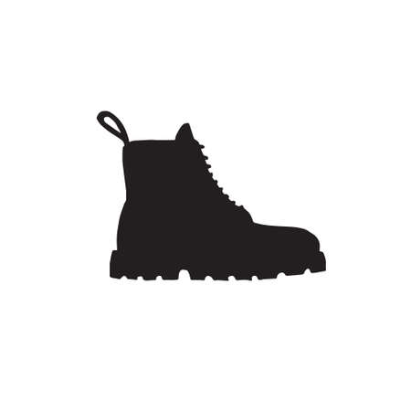 Vector hand drawn doodle sketch boot silhouette isolated on white backgroundのイラスト素材