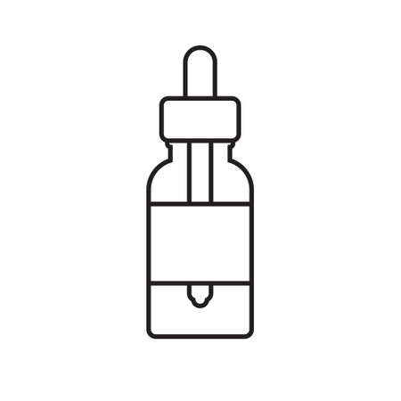 Vector flat outline oil essence bottle isolated on white backgroundのイラスト素材
