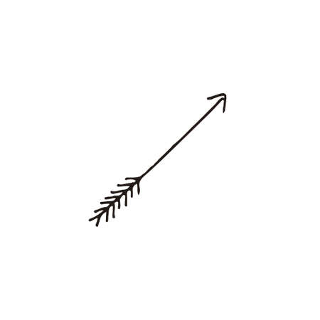 Vector hand drawn doodle sketch arrow isolated on white backgroundのイラスト素材