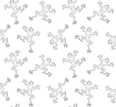 Vector seamless pattern of hand drawn doodle sketch frog isolated on white backgroundのイラスト素材