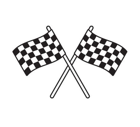 Vector flat finish race crossed flag isolated on white backgroundのイラスト素材