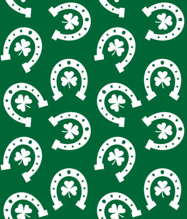 Vector seamless pattern of horseshoe and trefoilのイラスト素材