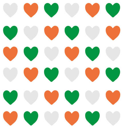 Vector seamless pattern of Ireland flag heartのイラスト素材