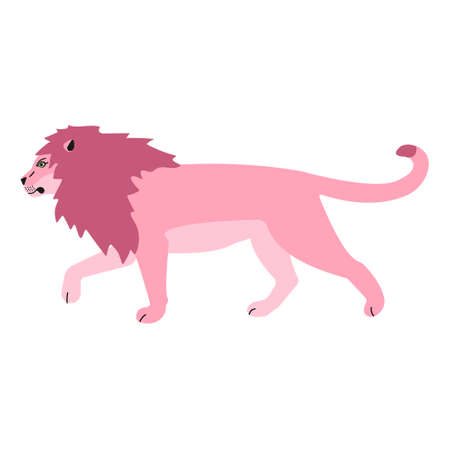 Vector flat pink lionのイラスト素材