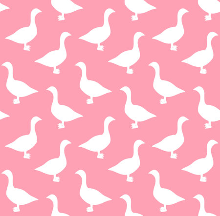 Vector seamless pattern of hand drawn flat gooseのイラスト素材