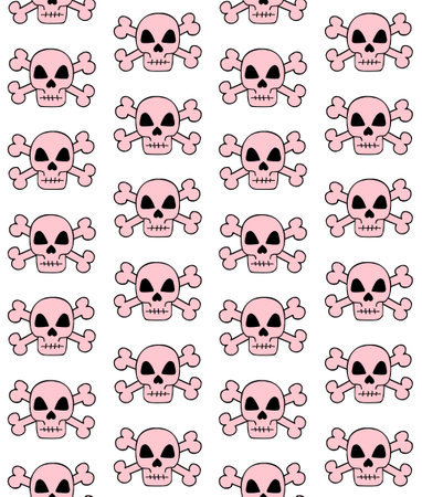 Vector seamless pattern of skull with crossed boneのイラスト素材