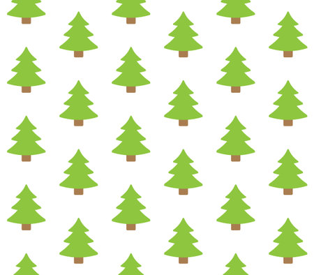 Vector seamless pattern of flat spruce tree