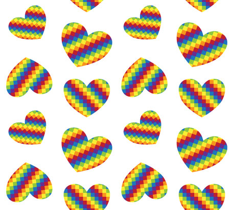 Vector seamless pattern of chessboard lgbt heartのイラスト素材