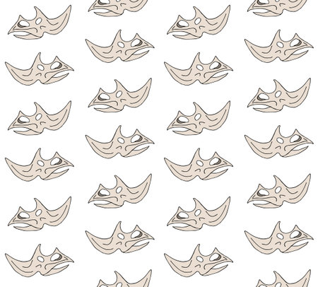 Vector seamless pattern of triceratops skullのイラスト素材