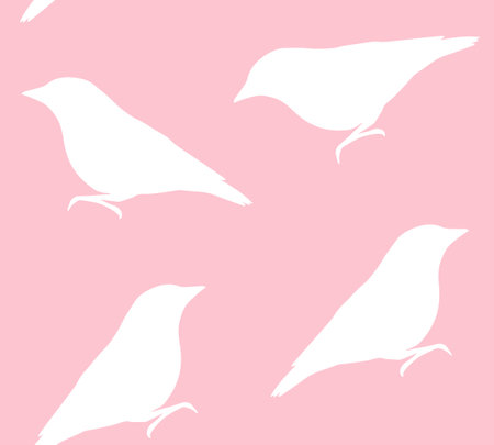 Vector seamless pattern of nuthatch silhouetteのイラスト素材