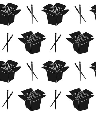 Vector seamless pattern of chinese wokのイラスト素材