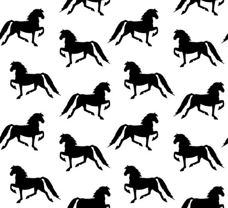 Vector seamless pattern of Saddlebred horseのイラスト素材