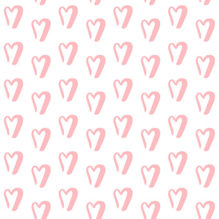 Vector seamless pattern of hand drawn pink heartのイラスト素材