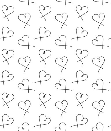 Vector seamless pattern of hand drawn heartのイラスト素材