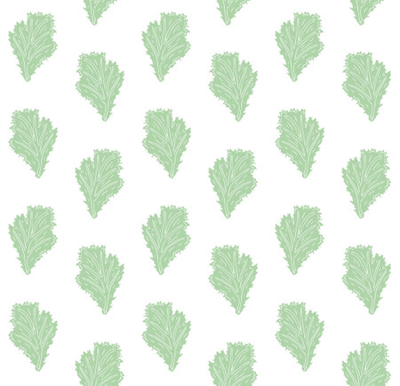 Vector seamless pattern of hand drawn salad leafのイラスト素材