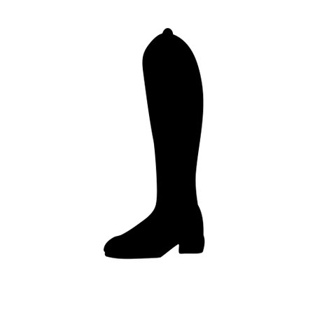 Vector hand drawn horse riding boot silhouetteのイラスト素材