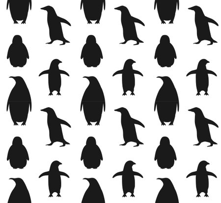Vector seamless pattern of penguin silhouetteのイラスト素材