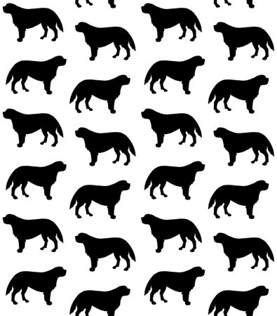 Vector seamless pattern of Saint Bernard dogのイラスト素材