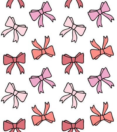 Vector seamless pattern of different bow tiesのイラスト素材