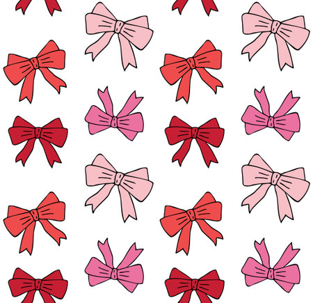 Vector seamless pattern of hand drawn bow tieのイラスト素材