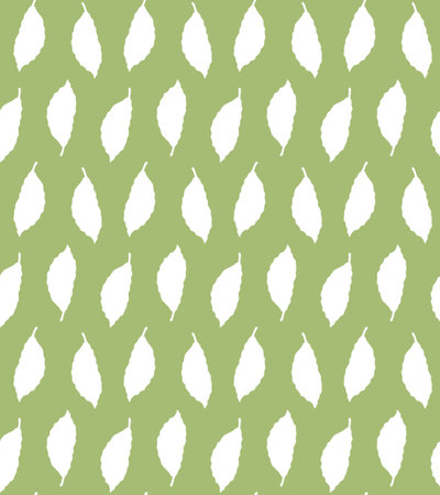 Vector seamless pattern of bay leaf silhouetteのイラスト素材