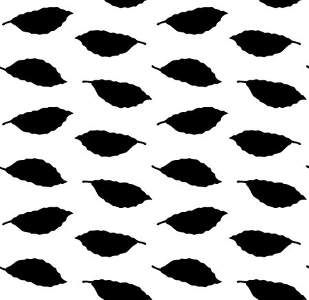 Vector seamless pattern of bay leaf silhouetteのイラスト素材