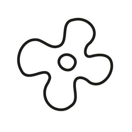 Vector groovy retro cartoon outline flowerのイラスト素材