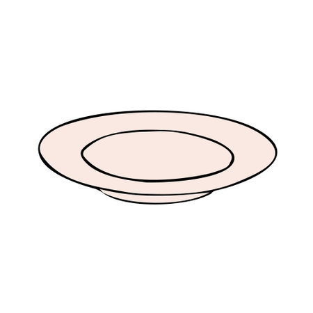 Vector hand drawn sketch doodle colored plateのイラスト素材