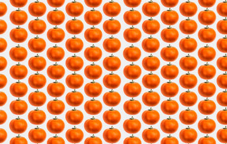 Pattern from a red tomato on a white background. Seamless texture.の写真素材