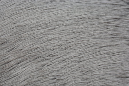Gray fur texture, directed and combined, as a background for designers. Gray faux fur with long pile.の写真素材
