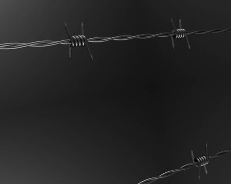 3D Barbed wire backgroundの写真素材