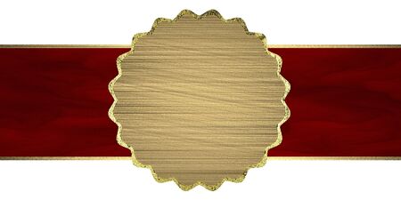 red texture stripe layout with gold circleの写真素材