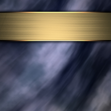 Blue background with nameplate for writingの写真素材