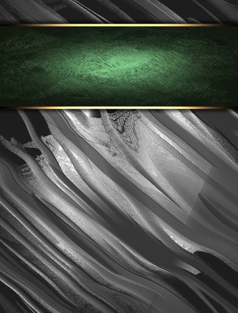 The template for the inscription  Metal Background with green name plate の写真素材