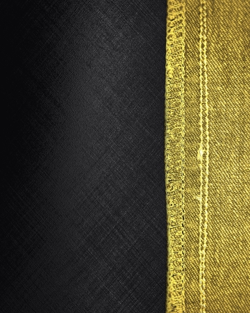 The template for the inscription  Black Background with gold nameplateの写真素材