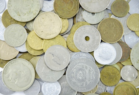 Various coins from around the world の写真素材