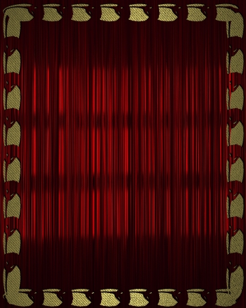 Design template - Red background with gold frame. Template for an inscription.の写真素材