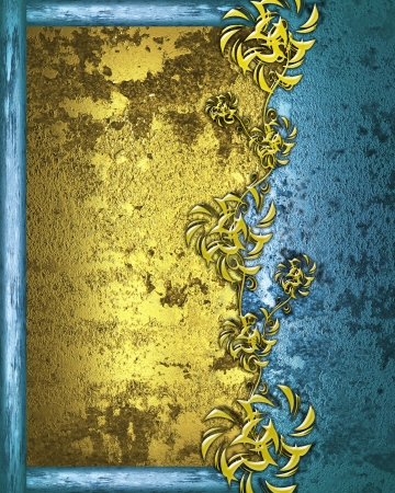 Design template - Gold background with an abstract pattern of gold plantsの写真素材
