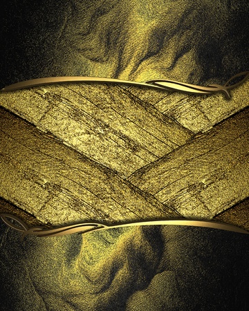 Design template -  Rich dark gold background with a beautiful plate and gold trimの写真素材